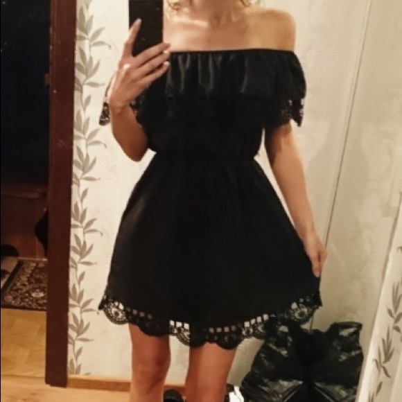 Bohemian Lace Chiffon Off The Shoulder Dress - Picture 7 of 7